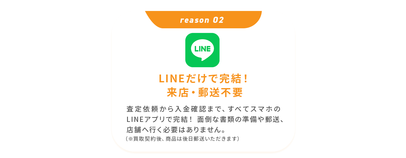LINEだけで完結！来店・郵送不要