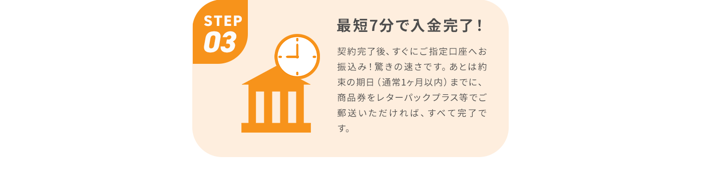最短7分で入金完了！