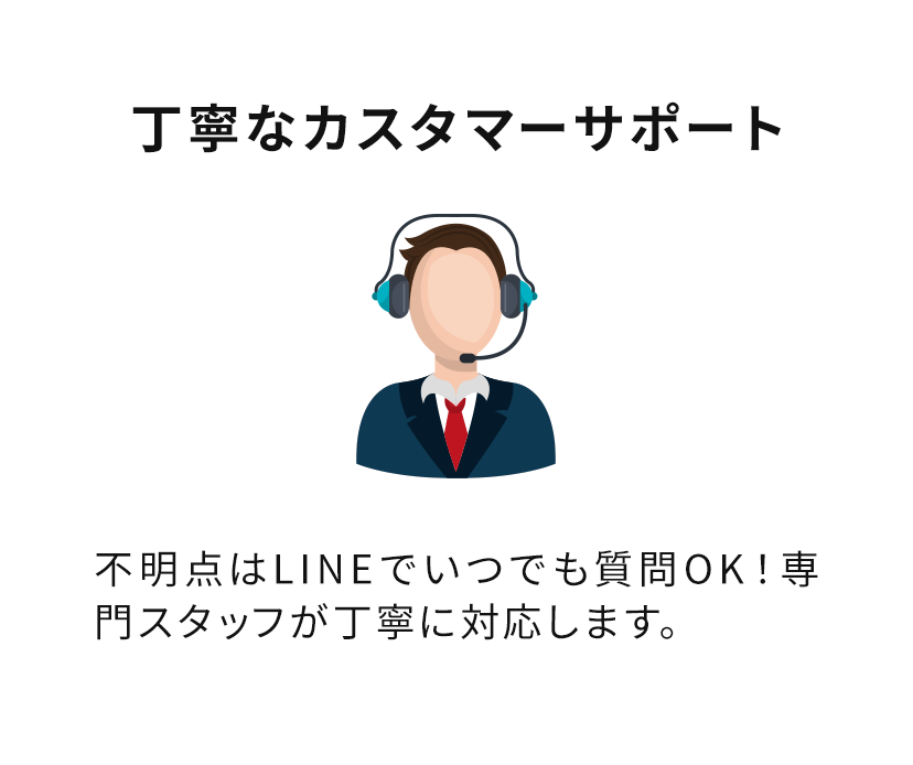丁寧なカスタマーサポート
